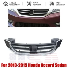 For Honda Accord 2013-2015 Chrome Front Upper Bumper Radiator Grille #HO1200214