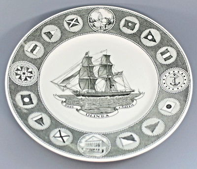 WEDGWOOD PEABODY MUSEUM of SALEM 150th ANNIVERSARY OLINDA SHIP PLATE