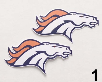 2x Denver Broncos Car Bumper Laptop Wall Vinyl Die Cut Stickers Decals