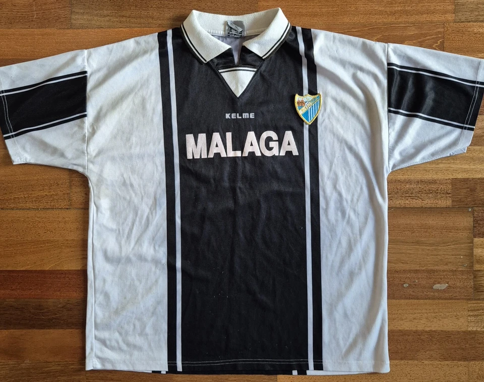 Tercera camiseta futbol Málaga Temporada 97-98, Blanca y Negra. Kelme - Imagen 3 de 4