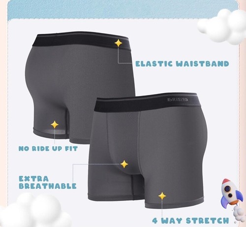 BRISIRA Coolmax Boy's Boxer Briefs Performance Breathable - YXL 18-20 - Picture 2 of 6