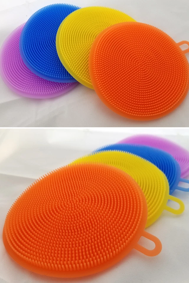 PACK DE 2 - Esponja exfoliante de silicona segura y estropajo - Color aleatorio Foto 3 de 4