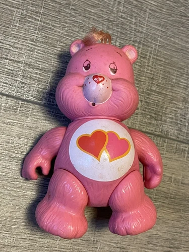 Vintage 80’s Care Bears Cheer Bear Poseable Figure Love A Lot Bear