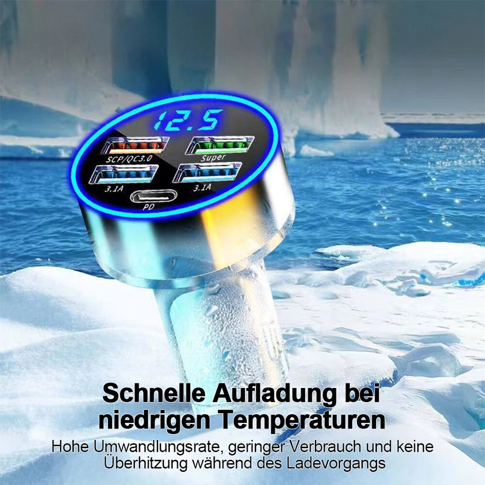 Auto 66Watt Schnell Ladegerät USB & USB-C | Handy Stecker KFZ Zigarettenanzünder - Bild 4 von 4