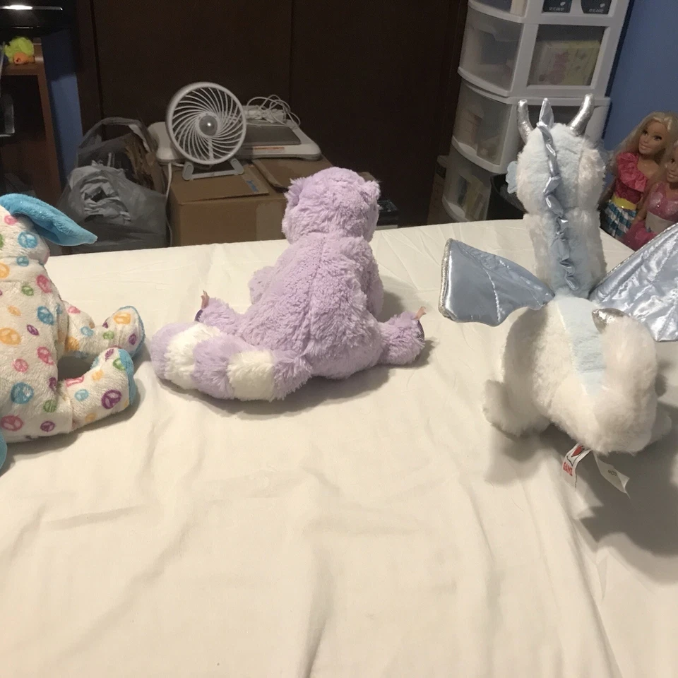 Lot: 3 Webkinz Plush Only Peace Puppy 2010 Brilliant Bandit Ice Dragon RARE HTF - Image 3 of 4