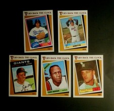 1986 TOPPS BASEBALL CARD TURN BACK THE CLOCK SET OF 5 #401-405 MAYS MARIS SEAVER