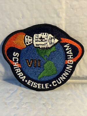 APOLLO VII MISSION Patch SCHIRRA EISELE CUNNINGHAM - AB Emblem - NASA 3  Emb.