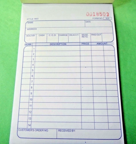 New Sales Order Book Receipt Invoice Duplicate 50 sets Form Carbonless US Seller