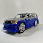 Tins Toys Toyota 4Runner Hilux Surf #T50688 5.25" Diecast Silver-Blue (10-spoke)