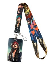 Pirates of the Caribbean Jack Sparrow Design Lanyard w/ ID Holder Keychain
