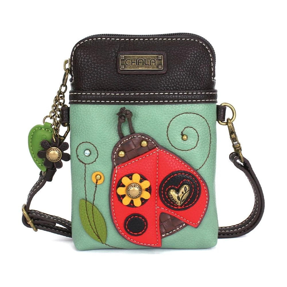 CHALA RED LADY BUG CELL PHONE CROSSBODY PURSE ADJUSTABLE STRAP