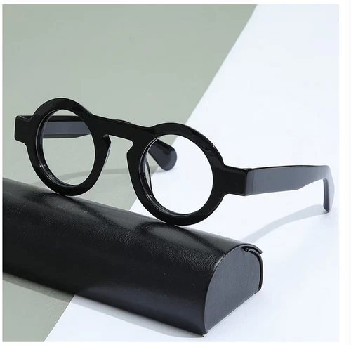 NUEVO Marco de gafas retro redondas marca de lujo hechas a mano de acetato para hombres mujeres - Imagen 2 de 21