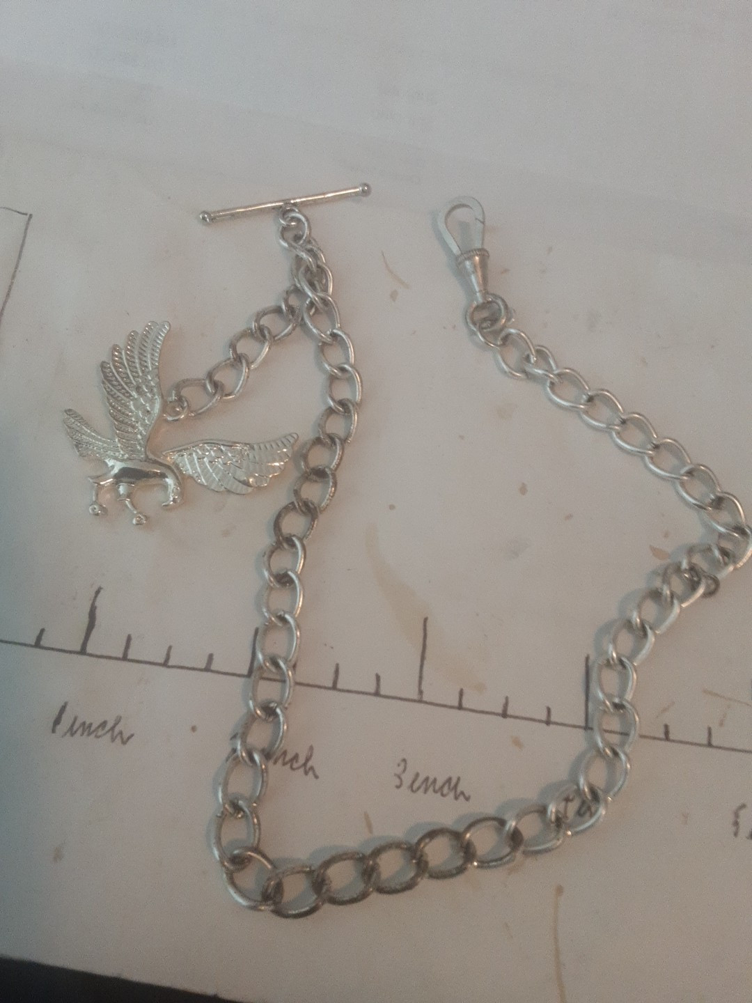 Vintage silver-filled pocket watch chain 12 inches sold as is