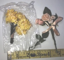 Delicate LOT of VINTAGE Millinery Yellow PeachFLOWERS