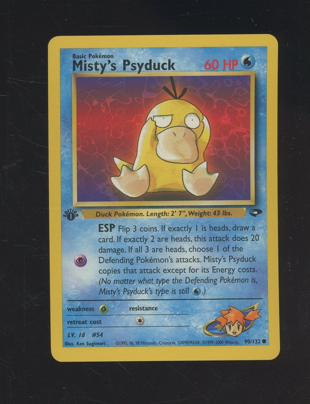 2000 Pokemon Gym Challenge 1st Edition #90/132 Misty's Psyduck NM