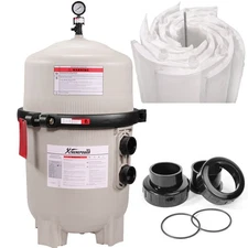 XtremepowerUS DE Pool Filter 48 SQ. FT. Vertical Grid Swimming Pool Fitting Set