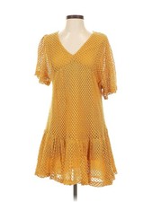 Mango Women Yellow Casual Dress XS