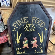 Fine Foods Werbetafel 92 cm x 59 cm VINTAGE - AUFGEZOGENES SCHWEINEMUSTER - 