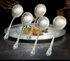 Set of 5 Gorham Sterling Silver Bouillon Spoons Chantilly w/One Early Pat. 1895