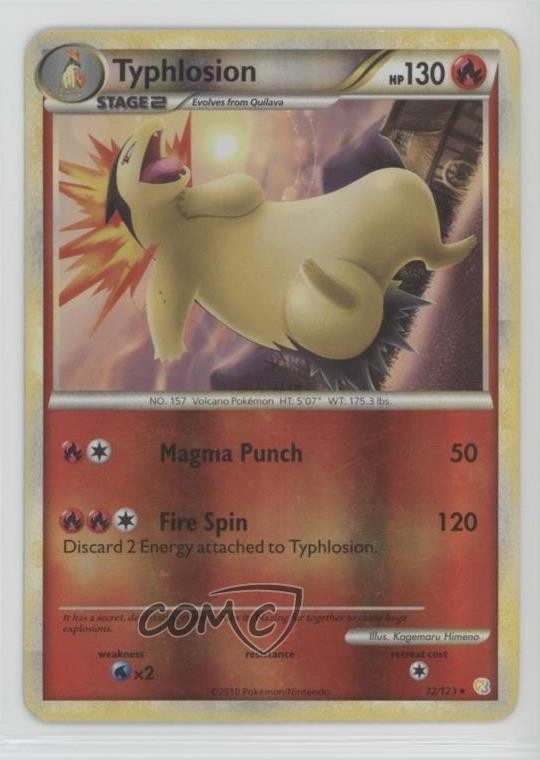 Typhlosion Reverse Foil Pokémon HeartGold & SoulSilver #32 2010