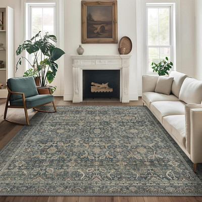 8X10 Area Rugs Machine Washable Rugs for Living Room, Vintage Boho Large Rugs fo