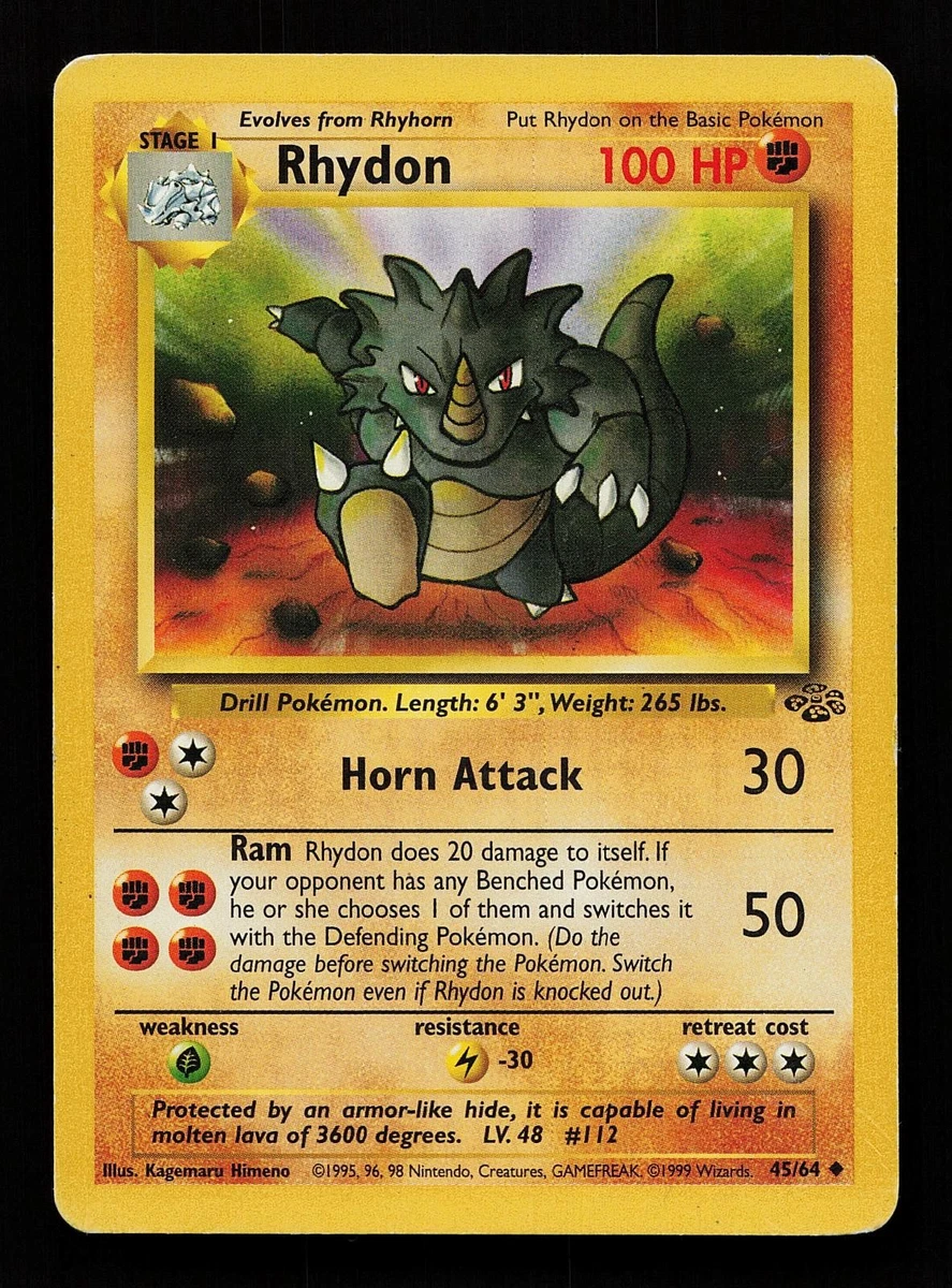 1995 rhydon pokemon card Brock's he or she chooses 1 of them and switches it with the Defending Pokemon Rhydon | EX Emerald |