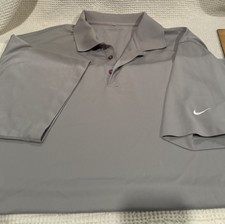 Men  s Grey Nike Dri-FIT golf polo shirt XXL