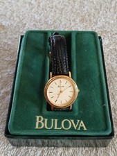 Vintage Bulova Gold Tone Watch T8 Women's Quartz 1998 On Back NICE CLEAN NOTE