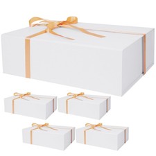 White Gift Box,13.8" x 9" x 4.3" Large Groomsmen Proposal Box with Magnetic C...