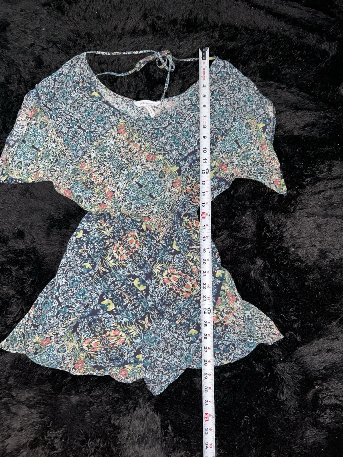 BCBGeneration Surplice Neck Short Flutter Sleeve … - image 4