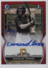 2023 Bowman Chrome Prospect Red Wave Refractor 3/5 Enmanuel Terrero Auto v9t