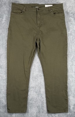 The Perfect Jean NYC Denkhaki Pants 42x30 Slim Thick Olive Straight Leg Stretch