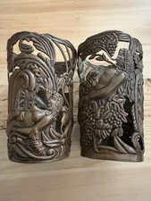 1950's Los Castillo Taxco Brass Adam and Eve Pair Glass Slips Only