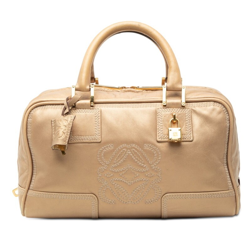 LOEWE Anagram Amazona 28 Handbag Gold Leather Ladies LOEWE Used