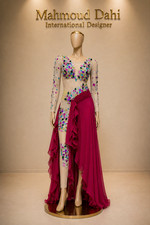 Professional Egyptian Belly Dance Bra Skirt Set Crystal Rhinestone Costume