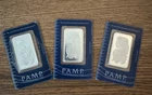 (3) PAMP Suisse Lady Fortuna 1oz Silver Bar_.999 Fine Silver_Assayed