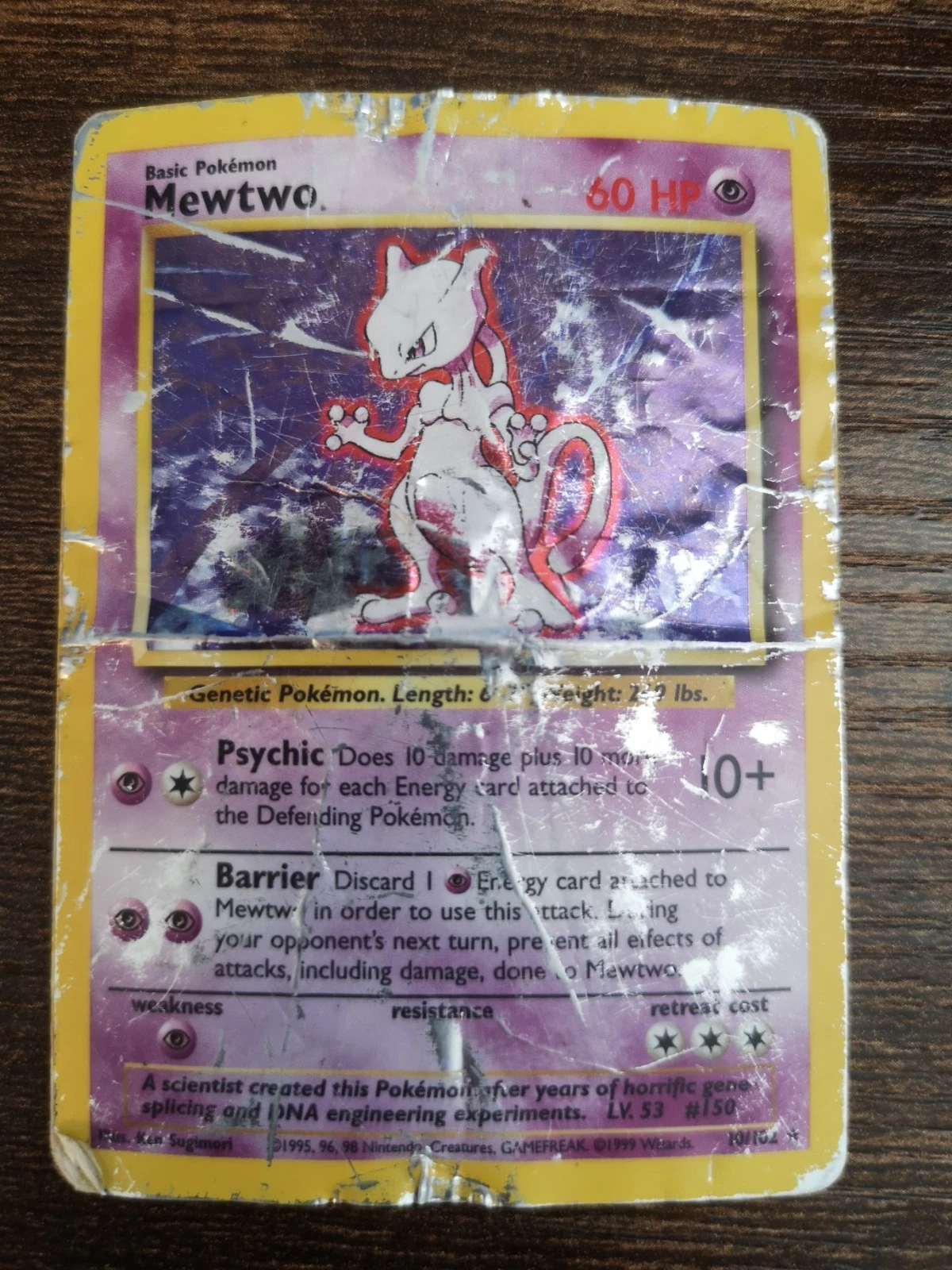 pokemon cards Base Set Mewtwo 10/102 & Machamp 1st Edition 8/102