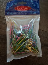 Studio Art Paper Clips, 100Pcs 2 Inch Large Assorted Colored Vinyl Coated NEW 