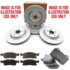 FOR JEEP GRAND CHEROKEE FRONT REAR DRILLED BRAKE DISCS PADS 330mm 330mm 17" RIMS