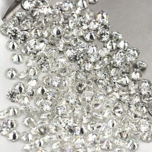 Diamante CVD taglio tondo certificato 1 mm colore H VVS2 purezza lotto 7 pezzi diamanti - Foto 1 di 8