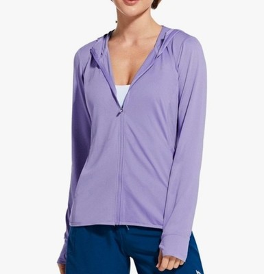 Baleaf Light Purple Hooded Zip Performance Jacket (UV Protection) - Women's M