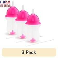 Weighted Straw Cup Leak Proof Soft Straw Toddler Sippy Cup W/ Cleaning Brush New