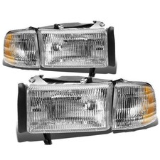 DNA MOTORING Pair of OE Style Headlights+Corner Lights Compatible with 94-02 ...