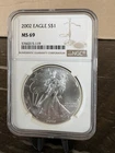 2002 Silver Eagle NGC MS69