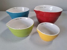 Creative Co-Op Batter Bowl Shaped Measuring Cups in Set of 4 Sizes Colors