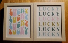 St. Patrick's Day Set of 2 Irish Table Decor 7.5"x7.5" Signs Lucky