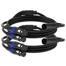 2 Pack XLR Splitter Y Cable 11.8 Inch 2 Female to 1 Male Balanced Breakout