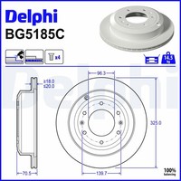 2X Delphi Bremsscheibe BelüFtet Ø325Mm FüR Hyundai Staria Kasten US4