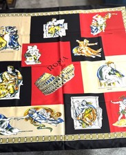 Vintage Italian Silk Scarf Rome Designs 100 Silk 34 x 34 Made In Italy NEW