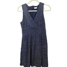 Masion Jules Navy/White Faux Wrap Dress - Size Large (EUC)